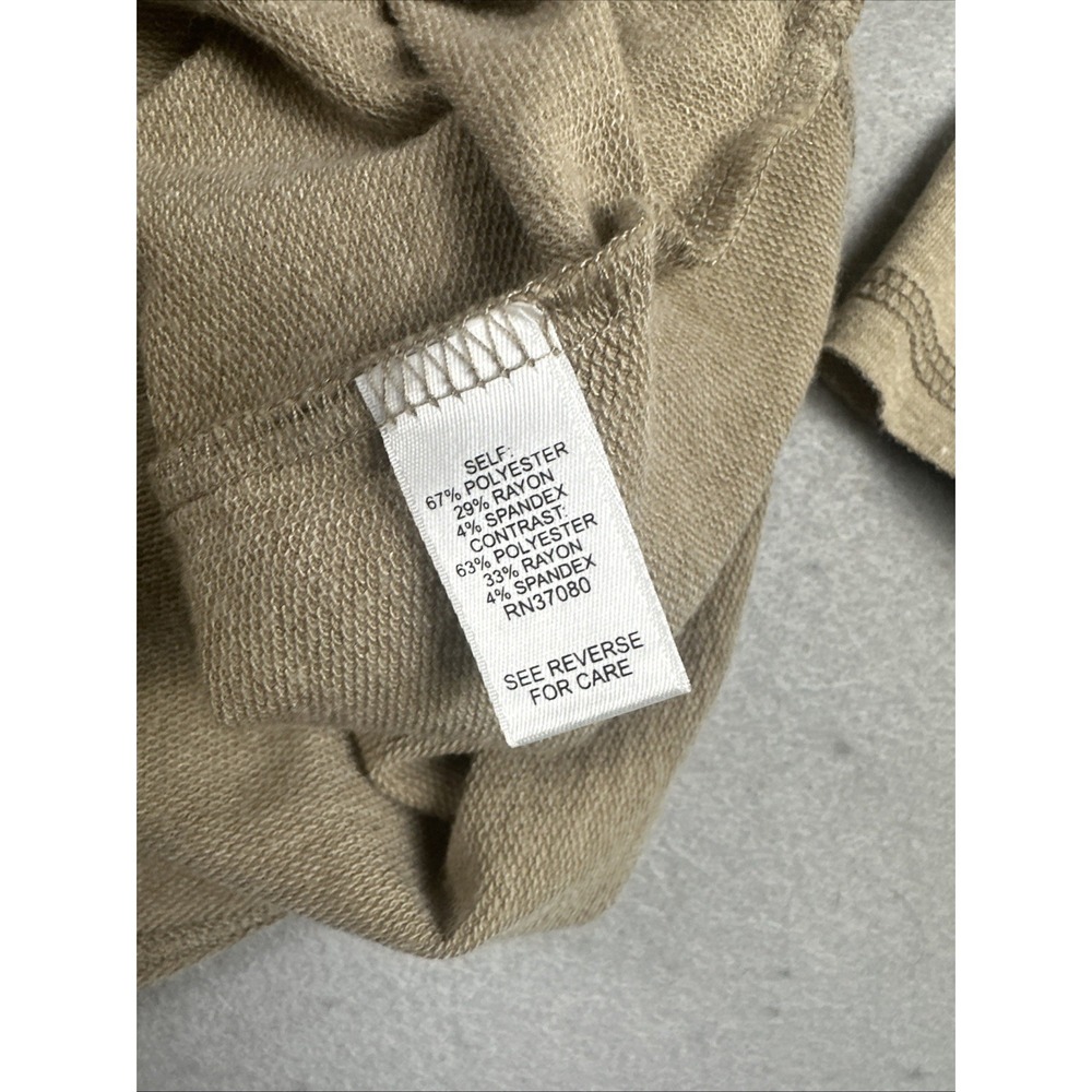 Cato Large Neutral Colorblock Ruffle Zip Hoodie Boho Tiered Lounge Jacket L - Picture 6 of 7